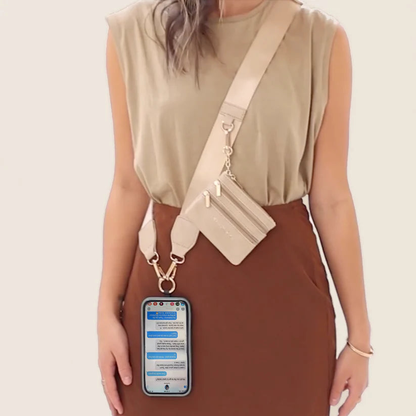 CG-1047TP Save The Girls Clip & Go Strap with Pouch - Taupe
