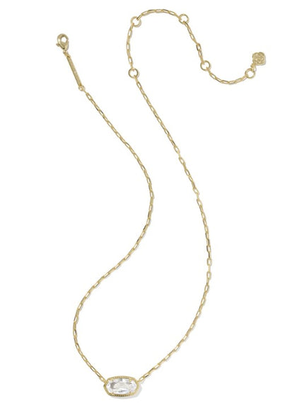 9608890997 Kendra Scott Elisa Luxe Short Necklace in Gold White Cubic Zirconia