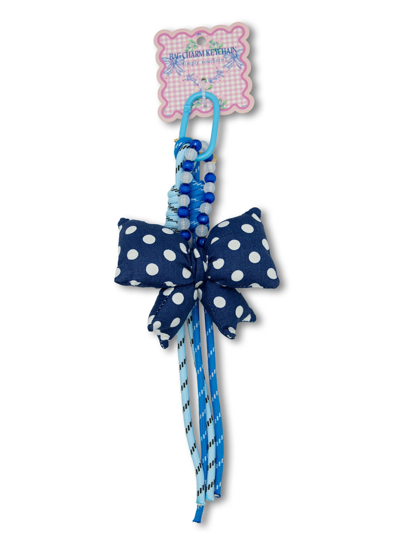 0126-BAG-CHARM-BOWS-NAVY Simply Southern Bag Charm - Navy