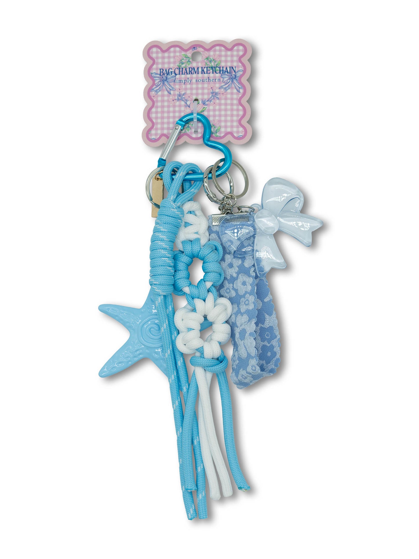0126-BAG-CHARM-SUMMER-STARBLUE Simply Southern Bag Charm - Blue Star