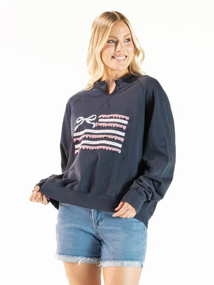 PP-CREW-SUMR-RBBN Simply Southern Crew Navy Ribbon American Flag