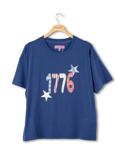 PP-0126-TEE-USA-APPL-NAVY Simply Southern USA Navy Applique Crew
