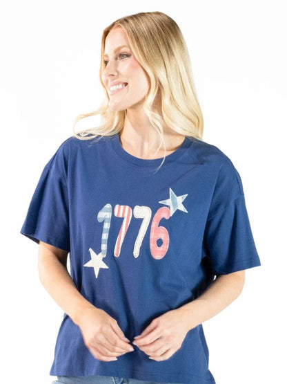 PP-0126-TEE-USA-APPL-NAVY Simply Southern USA Navy Applique Crew