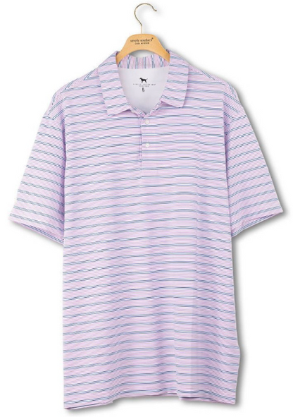 PP-0126-MN-POLO-STRIPE-PRPSTR Simply Southern Men's Purple Striped Polo