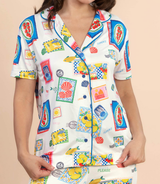 95000 Amanda Blu La Dolce Vida Poly Notch PJ Top