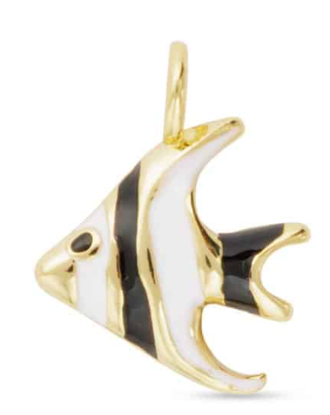 52369 Amanda Blu Gold Tone Enamel Angel Fish Charm