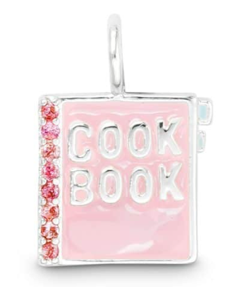 52382 Amanda Blu CZ Enamel Pink Cookbook Charm