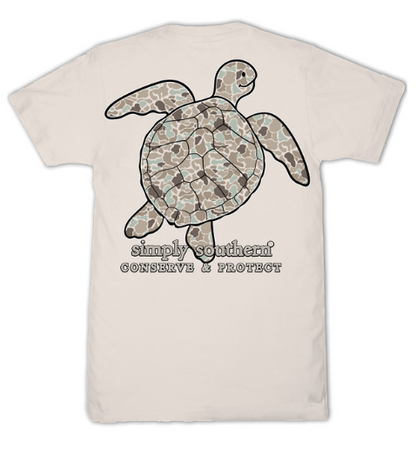 SS-TRACKT1-DKCAMO-DUST Simply Southern Turtle Tracking Tee Dust