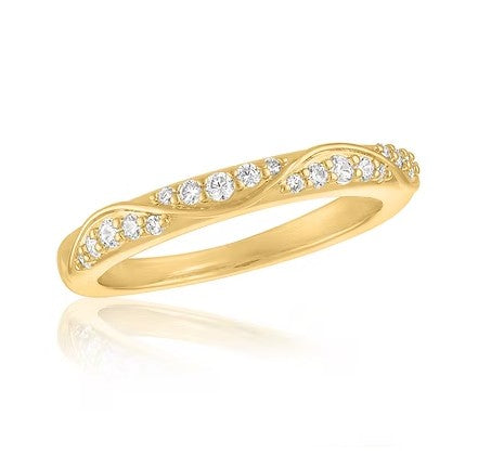 LAY-RING115G Layers Gold Tone Cubic Zirconia Eternity Ring