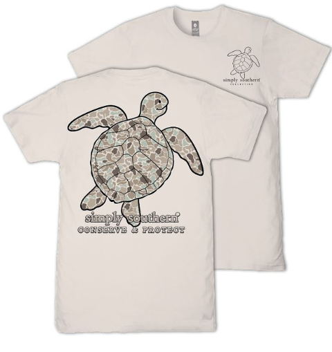 SS-TRACKT1-DKCAMO-DUST Simply Southern Turtle Tracking Tee Dust