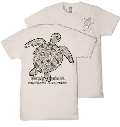 SS-TRACKT1-DKCAMO-DUST Simply Southern Turtle Tracking Tee Dust