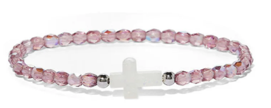 HW089/HW090 Holy Water Bracelet Amethyst AB Cross Bracelet