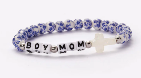 PP095/PP096 Holy Water Bracelet Porcelain Boy Mom Cross Bracelet