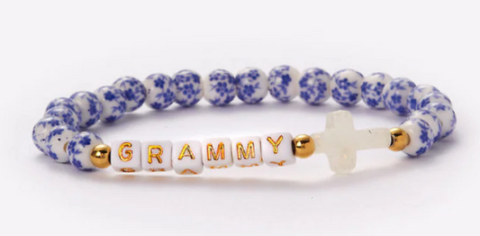 PP057 Porcelain Grammy Cross Bracelet
