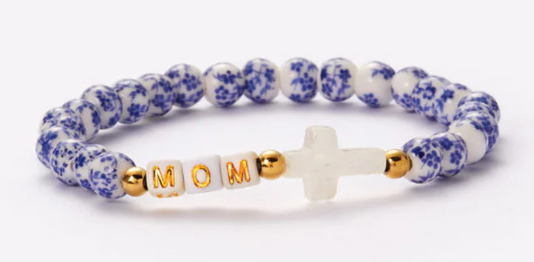 PP077/PP078 Holy Water Bracelet Porcelain Mom Cross Bracelet