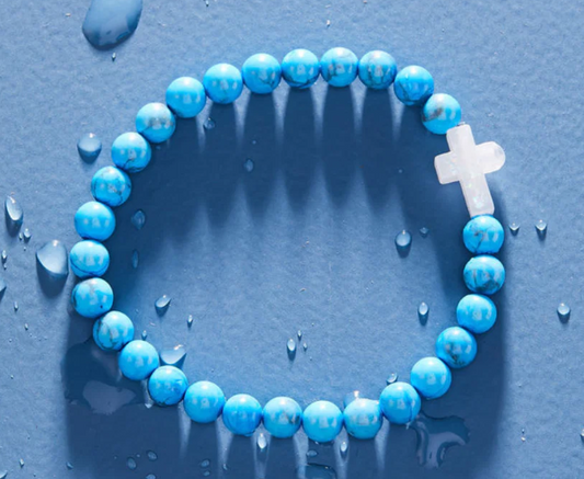 HW067 Holy Water Bracelet Petite Boys Blue Howlite Bracelet