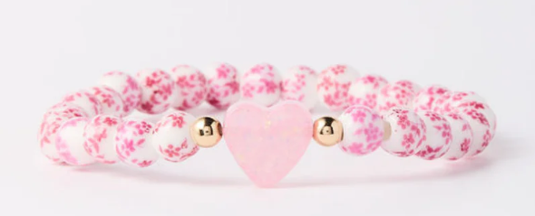 HW196 Holy Water Bracelet Petite Porcelain Heart Bracelet