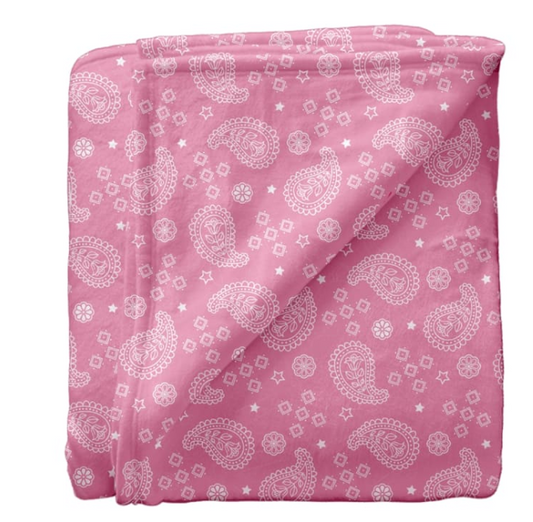 SCB120 Southern Couture 50 X 80 Pink Bandana Super Soft Blanket