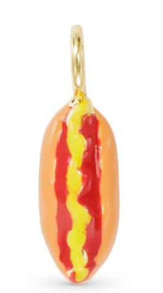 52385 Amanda Blu Gold Tone Enamel Hot Dog Charm