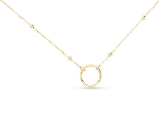 52417 Amanda Blu  Station Bead Necklace with Charm Clasp