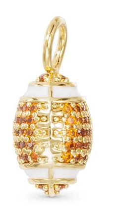52459 Amanda Blu Gold Tone CZ Football Charm