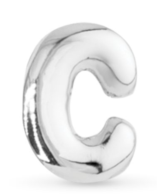 51207 Amanda Blu Silver Tone Letter Charm