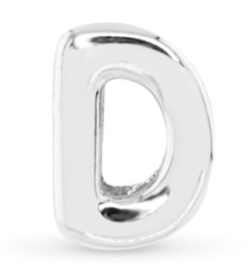 51207 Amanda Blu Silver Tone Letter Charm