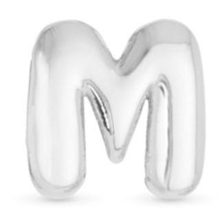 51207 Amanda Blu Silver Tone Letter Charm