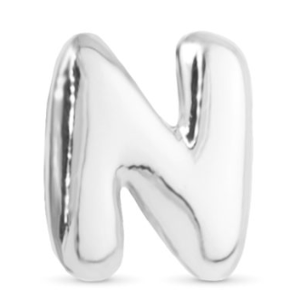 51207 Amanda Blu Silver Tone Letter Charm