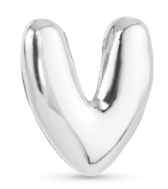 51207 Amanda Blu Silver Tone Letter Charm