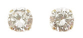 14K Yellow Gold CZ Earrings - 1 CT