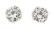 14K Yellow Gold CZ Stud Earrings - 1/4CT