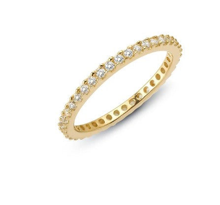 R0101CLG Lafonn Sterling Silver Gold Plated CL .57CTTW Eternity Band
