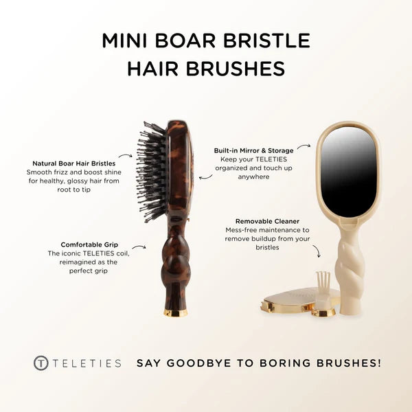 TT-MINI-BOAR-003-G Teleties Mini Boar Bristle Brush