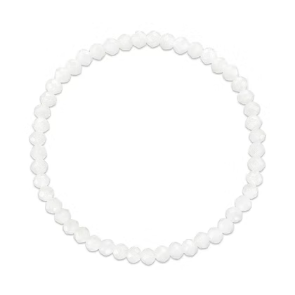 Mila-248 Mila Mix White Stretchy Facet Bracelet