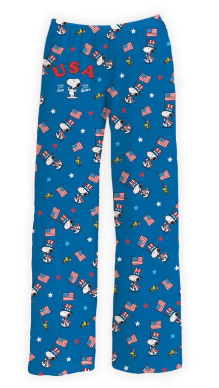 USA501P Brief Insanity Peanuts USA Flag March PJ Pants