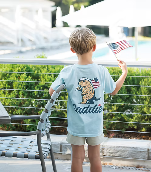 C193 Youth Caddie Old Glory Tee Chambray