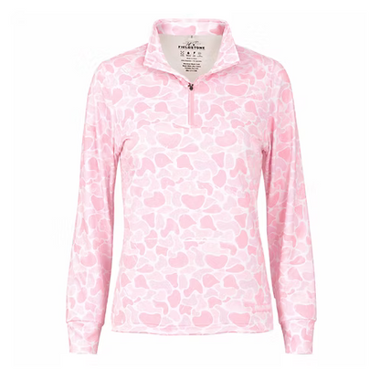 930Y Fieldstone Youth Pink Girl's Performance Quarter Zip
