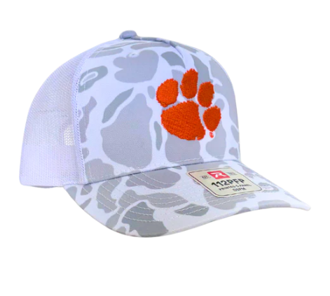 CL-23105-921H-CAM-OS Palmetto Shirt Co Clemson Camo Hat White