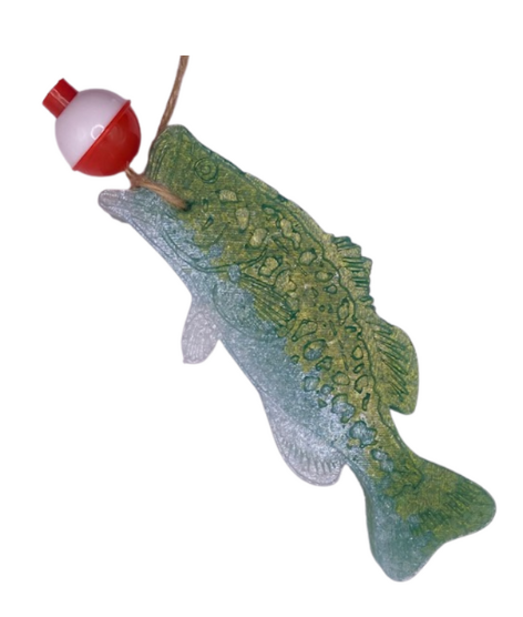 BASS FISH WITH BOBBER Funky Fleur De Lis Signature Freshie