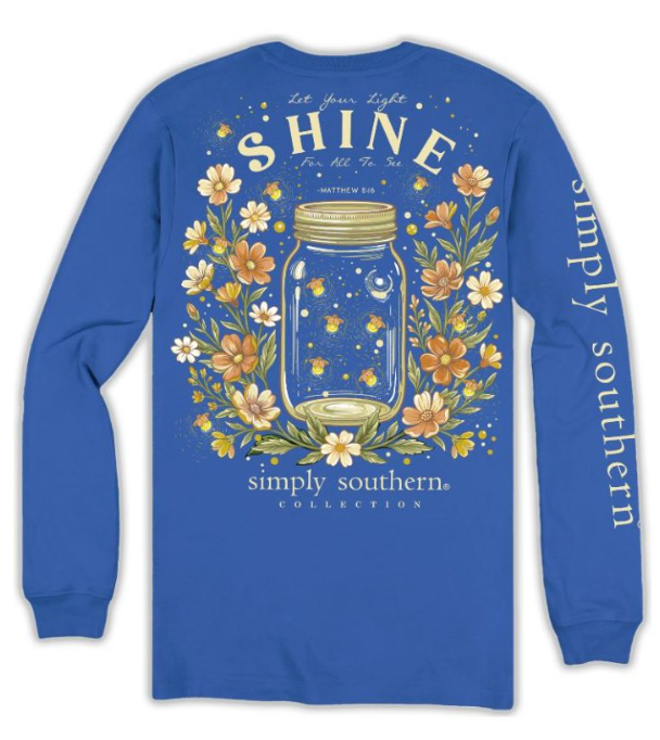 LS-LIGHT-BALI Simply Southern Long Sleeve Let You Light Shine Tee