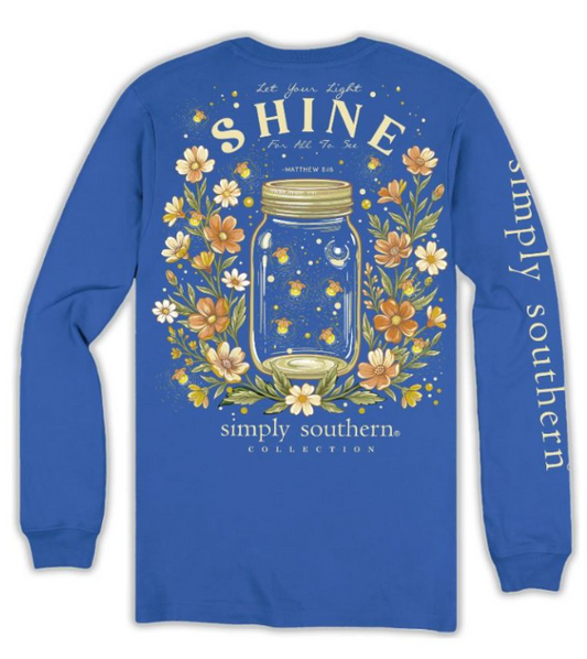 LS-LIGHT-BALI Simply Southern Long Sleeve Let You Light Shine Tee