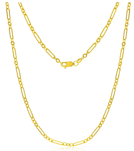 14Q-719 14K Yellow Gold Filled 3MM Alternating Paperclip Chain