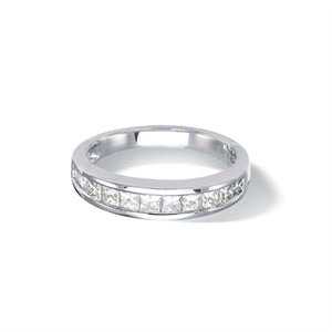 Ladies 14K White Gold 1/4Ct Channel Set Wedding Band - Size 7