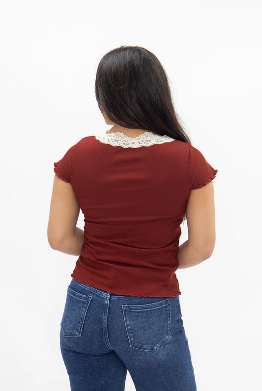 8031-B Grace & Emma The Chansey Top Maroon