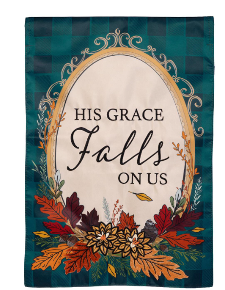 APQZ79AGF525 Evergreen His Grace Falls on Us Garden Flag 0