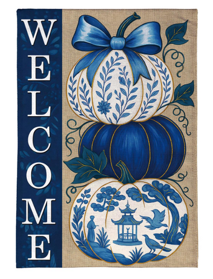 BF863YBGF525 Evergreen Chinoiserie Welcome Garden Flag 0