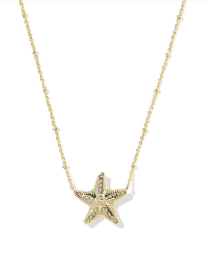 9608898643 Kendra Scott Parker Starfish Necklace in Gold Natural Mother Of Pearl