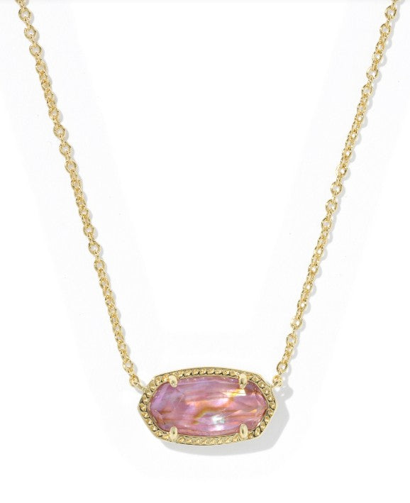 9608898734 Kendra Scott Elisa Necklace in Gold Light Mauve Illusion