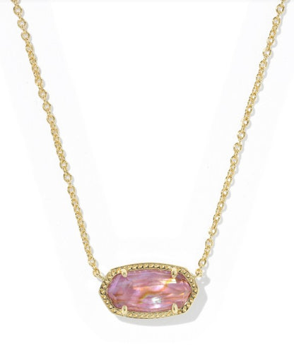 9608898734 Kendra Scott Elisa Necklace in Gold Light Mauve Illusion